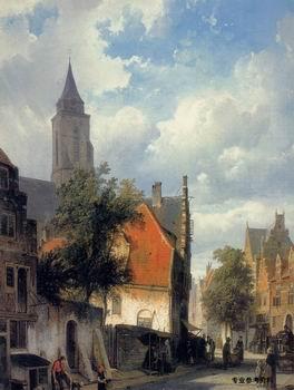 unknow artist European city landscape, street landsacpe, construction, frontstore, building and architecture. 327 oil painting image